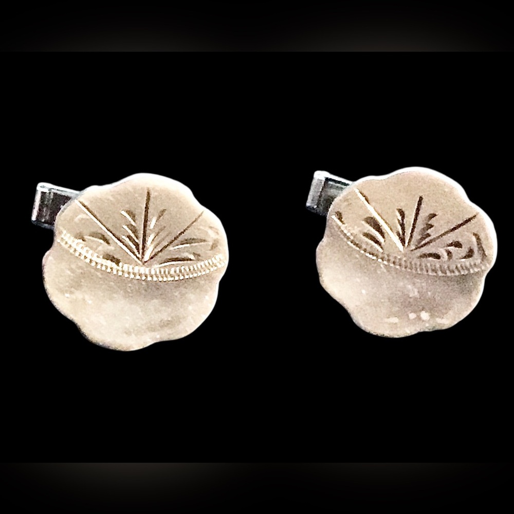 Vintage Sterling Silver Engraved Cufflinks